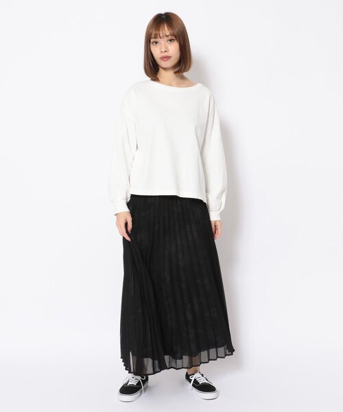 AVIREX（アヴィレックス）の「PLEATED CHIFFON CAMO PRINTSKIRT/ プリーツシフォンカモプリントスカート（スカート・WHITE/CAMO/CHARCOL/CAMO/L/BLUE/CAMO・F）」の7枚目の写真