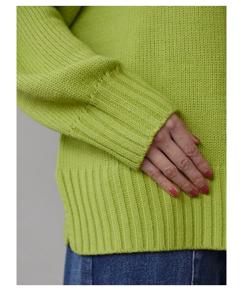 Green　Parks（グリーンパークス）の「・Petit Fleur ハイショクステッチニット（トップス・オフホワイト/ピンク/ライムグリーン/グリーン・F）」の9枚目の写真