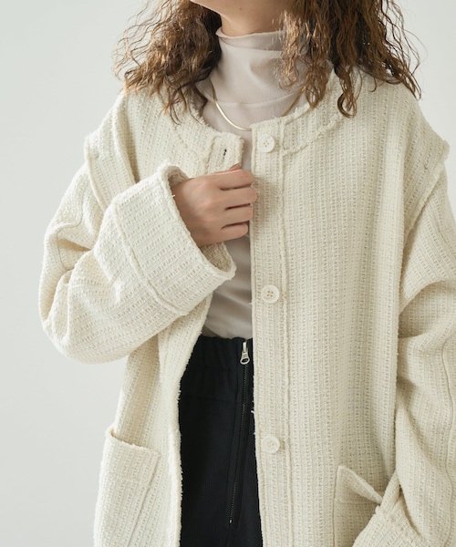 mystic（ミスティック）の「ツィードジレジャケット（その他アウター・レディース・カラーなし/オフホワイト・F）」の2枚目の写真