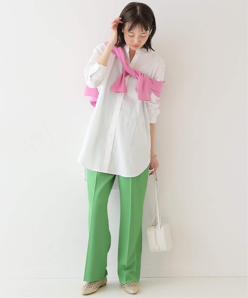 SLOBE IENA(スローブイエナ)の「《予約》カラーストレートパンツ◆(パンツ・グリーン/(030)/34/在庫あり/36/38)」の4枚目の写真