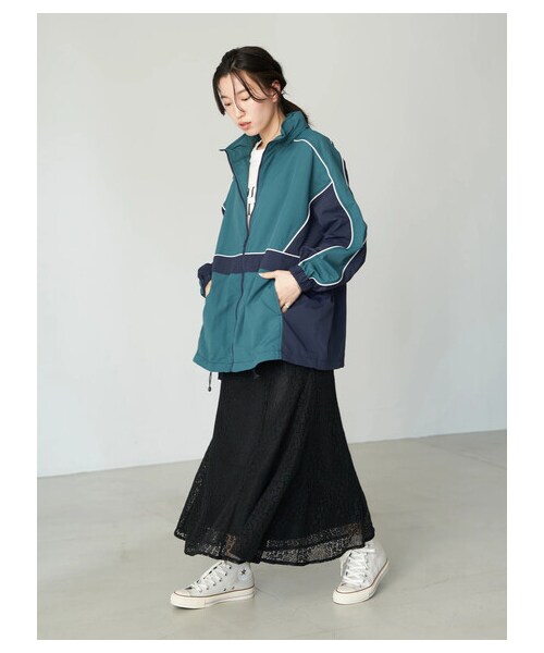 earth music&ecology（アースミュージックアンドエコロジー）の「【予約】アノラック（ジャケット/アウター・ブラック/グレーベージュ/ブルーグリーン・F）」の14枚目の写真