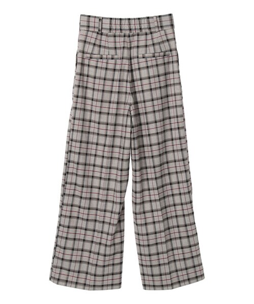 earth music&ecology（アースミュージックアンドエコロジー）の「【予約】チェック柄ワイドパンツ（パンツ・ライトベージュ/ブラウン・S/M）」の8枚目の写真