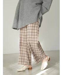 earth music&ecology | 【予約】チェック柄ワイドパンツ(パンツ)