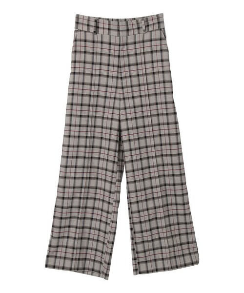 earth music&ecology（アースミュージックアンドエコロジー）の「【予約】チェック柄ワイドパンツ（パンツ・ライトベージュ/ブラウン・S/M）」の18枚目の写真