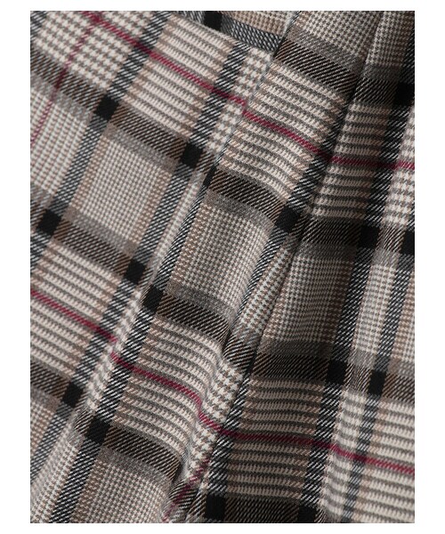 earth music&ecology（アースミュージックアンドエコロジー）の「【予約】チェック柄ワイドパンツ（パンツ・ライトベージュ/ブラウン・S/M）」の15枚目の写真