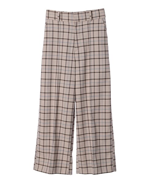 earth music&ecology（アースミュージックアンドエコロジー）の「【予約】チェック柄ワイドパンツ（パンツ・ライトベージュ/ブラウン・S/M）」の17枚目の写真