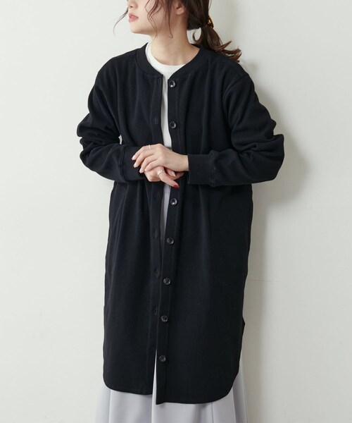 PUAL CE CIN（ピュアルセシン）の「【Du noir】リブロングカーディガン（カーディガン/ボレロ・レディース・ホワイト/グレー/サックスブルー/ブラック・FREE）」の2枚目の写真