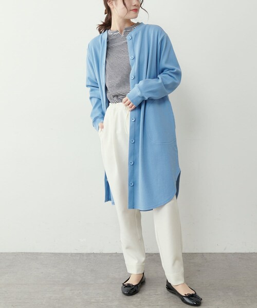 PUAL CE CIN（ピュアルセシン）の「【Du noir】リブロングカーディガン（カーディガン/ボレロ・レディース・ホワイト/グレー/サックスブルー/ブラック・FREE）」の3枚目の写真