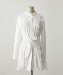 imvely | アコーディオンプリーツミニワンピース(シャツワンピース)