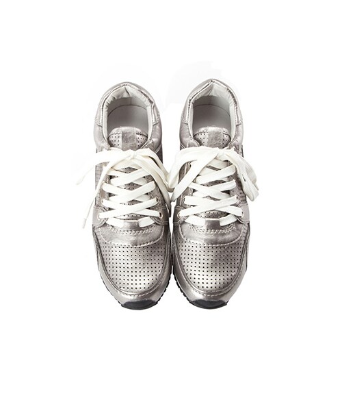 gracegift（グレースギフト）の「時髦異材質拼接內增高休閒鞋（シューズ・レディース・銀灰/黑(他料)/黑・35/36/37/38/39/40/41）」の3枚目の写真