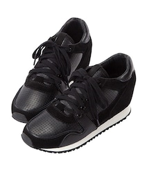 gracegift | 時髦異材質拼接內增高休閒鞋(シューズ)