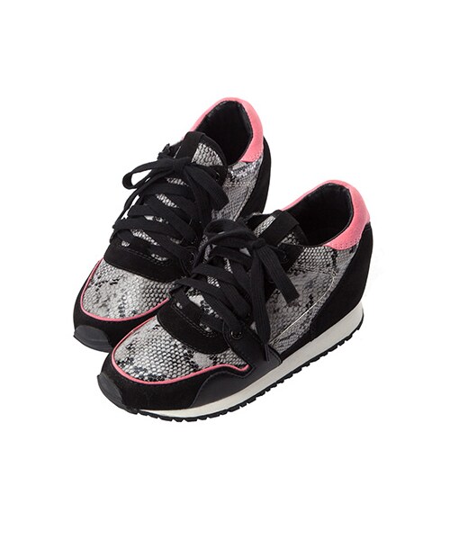 gracegift（グレースギフト）の「時髦異材質拼接內增高休閒鞋（シューズ・レディース・銀灰/黑(他料)/黑・35/36/37/38/39/40/41）」の12枚目の写真