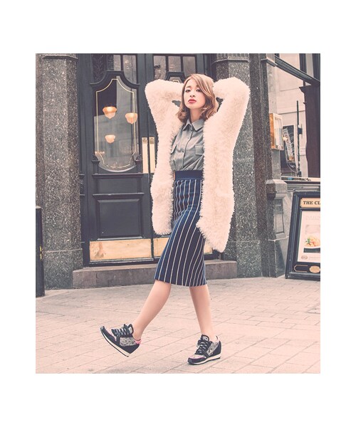 gracegift（グレースギフト）の「時髦異材質拼接內增高休閒鞋（シューズ・レディース・銀灰/黑(他料)/黑・35/36/37/38/39/40/41）」の21枚目の写真