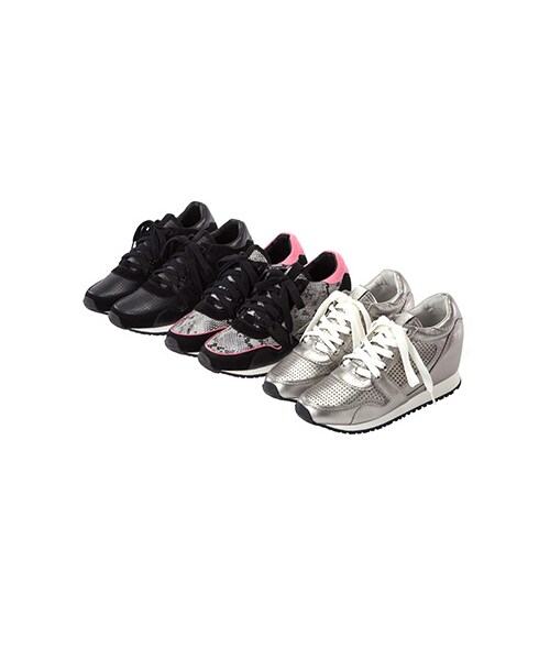 gracegift（グレースギフト）の「時髦異材質拼接內增高休閒鞋（シューズ・レディース・銀灰/黑(他料)/黑・35/36/37/38/39/40/41）」の11枚目の写真