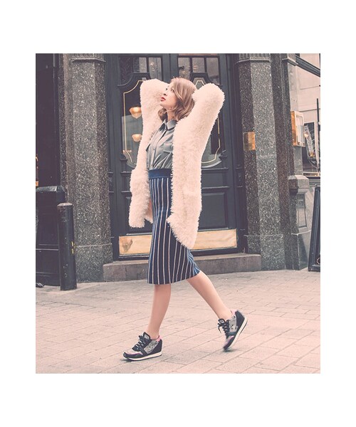 gracegift（グレースギフト）の「時髦異材質拼接內增高休閒鞋（シューズ・レディース・銀灰/黑(他料)/黑・35/36/37/38/39/40/41）」の20枚目の写真