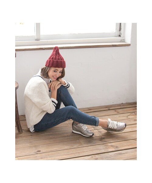 gracegift（グレースギフト）の「時髦異材質拼接內增高休閒鞋（シューズ・レディース・銀灰/黑(他料)/黑・35/36/37/38/39/40/41）」の10枚目の写真