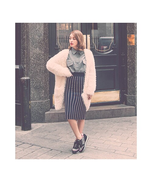 gracegift（グレースギフト）の「時髦異材質拼接內增高休閒鞋（シューズ・レディース・銀灰/黑(他料)/黑・35/36/37/38/39/40/41）」の19枚目の写真