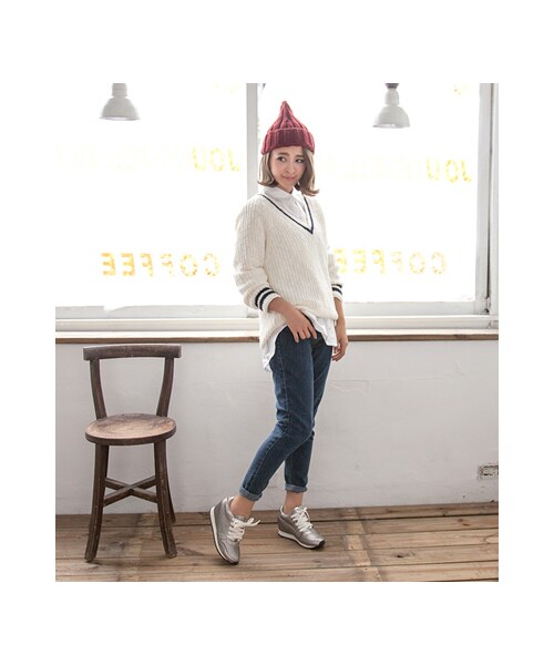 gracegift（グレースギフト）の「時髦異材質拼接內增高休閒鞋（シューズ・レディース・銀灰/黑(他料)/黑・35/36/37/38/39/40/41）」の7枚目の写真