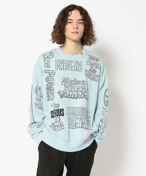 MIHARAYASUHIRO（ミハラヤスヒロ）の「Maison MIHARAYASUHIRO/ メゾン ミハラヤスヒロ/JACQUARD KNIT PULLOVER（トップス・メンズ・BLACK/BLUE・48）」の2枚目の写真