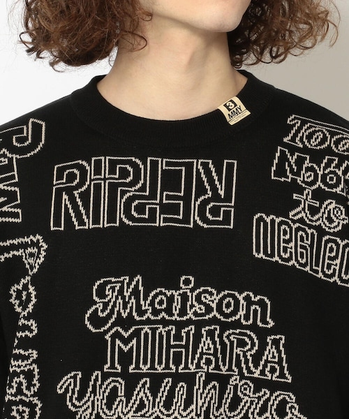 MIHARAYASUHIRO（ミハラヤスヒロ）の「Maison MIHARAYASUHIRO/ メゾン ミハラヤスヒロ/JACQUARD KNIT PULLOVER（トップス・メンズ・BLACK/BLUE・48）」の5枚目の写真