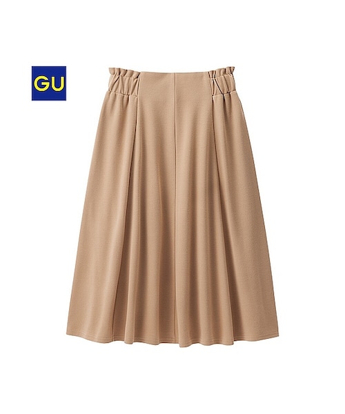 GU(ジーユー)の「(GU)ミドルフレアスカートA(WOMEN ⁄ スカート・レディース・BEIGE/OFF WHITE/BLACK・M/L/S)」の1枚目の写真