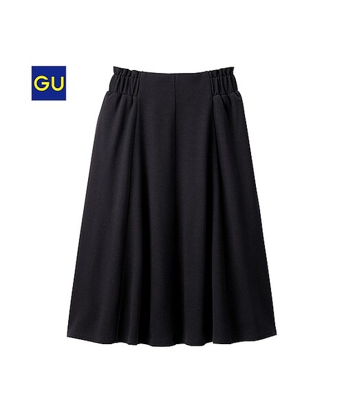 GU(ジーユー)の「(GU)ミドルフレアスカートA(WOMEN ⁄ スカート・レディース・BEIGE/OFF WHITE/BLACK・M/L/S)」の3枚目の写真