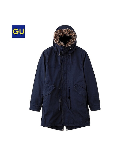 GU（ジーユー）の「（GU）コットンモッズコート（MEN ⁄ アウター・メンズ・OLIVE/BLACK/NAVY・S/XL/M/L）」の3枚目の写真