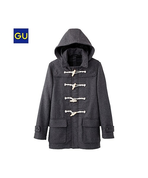 GU（ジーユー）の「（GU）ダッフルコート（MEN ⁄ アウター・メンズ・BLACK/DARK GRAY/BROWN/NAVY・M/S/L/XL）」の2枚目の写真