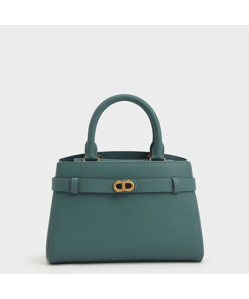 【2022 SPRING 新作】オブリエル メタリックアクセントベルトバッグ / Aubrielle Metallic-Accent Belted Bag （Teal）