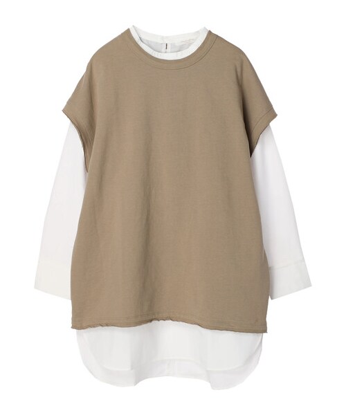 Green　Parks（グリーンパークス）の「SET2点 ミニ裏毛+シャツチュニック（トップス・杢グレー/ブラック/ベージュ・F）」の16枚目の写真