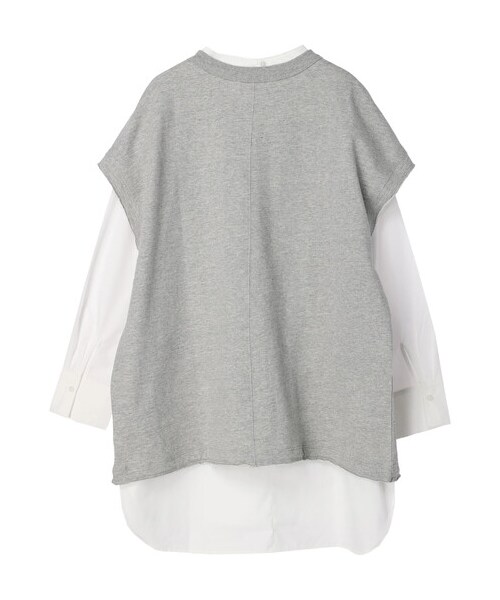 Green　Parks（グリーンパークス）の「SET2点 ミニ裏毛+シャツチュニック（トップス・杢グレー/ブラック/ベージュ・F）」の3枚目の写真