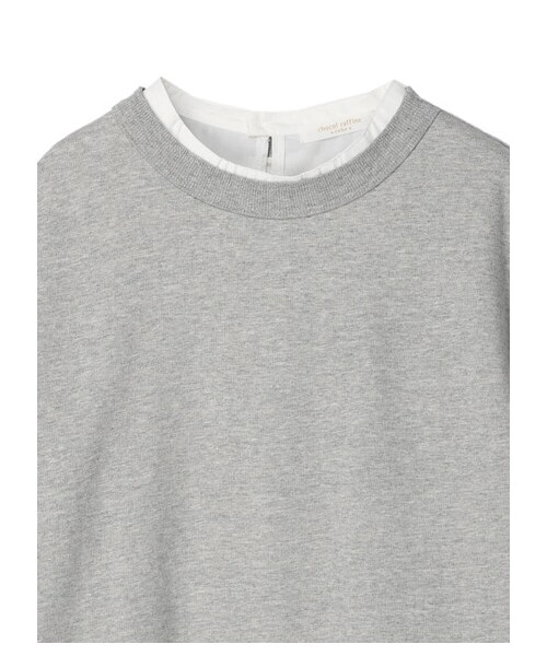 Green　Parks（グリーンパークス）の「SET2点 ミニ裏毛+シャツチュニック（トップス・杢グレー/ブラック/ベージュ・F）」の4枚目の写真