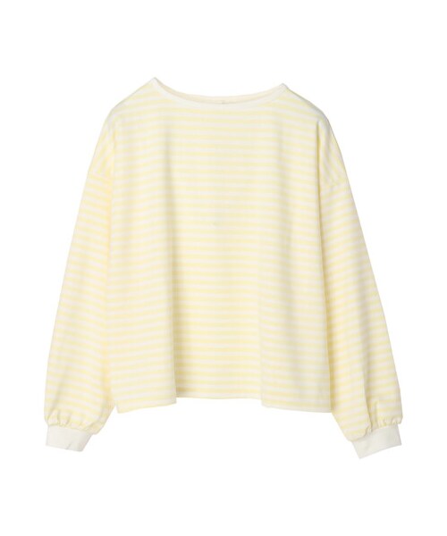 Green　Parks（グリーンパークス）の「ポンチボーダー袖ボリュームプルオーバー（トップス・イエロー/サックスブルー/ネイビー・F）」の12枚目の写真