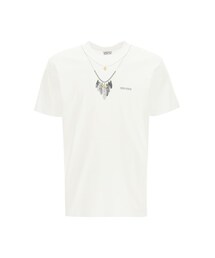 21FW 마르셀로불론 깃털 목걸이 반팔 티셔츠 CMAA018F21JER0070109