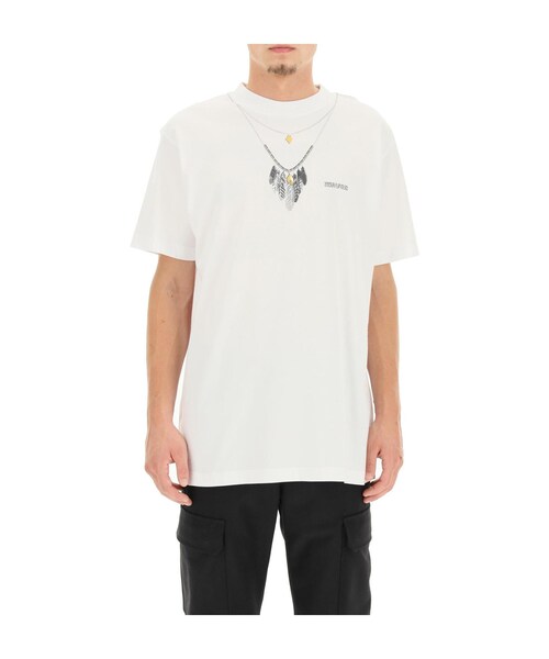 MARCELO BURLON（マルセロ・バーロン）の「21FW 마르셀로불론 깃털 목걸이 반팔 티셔츠 CMAA018F21JER0070109（その他・기타・S/M/L/XL）」の2枚目の写真