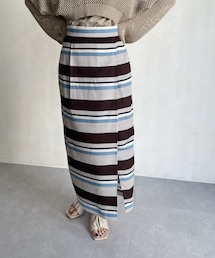 CAPRICIEUX LE'MAGE | マルチボーダーラップ風スカート(スカート)