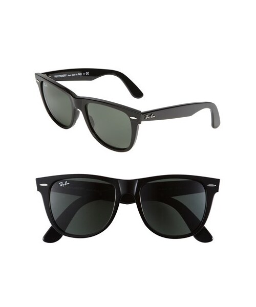 Ray-Ban（レイバン）の「Ray-Ban 'Classic Wayfarer' 50mm Sunglasses（サングラス・レディース・Black）」の2枚目の写真