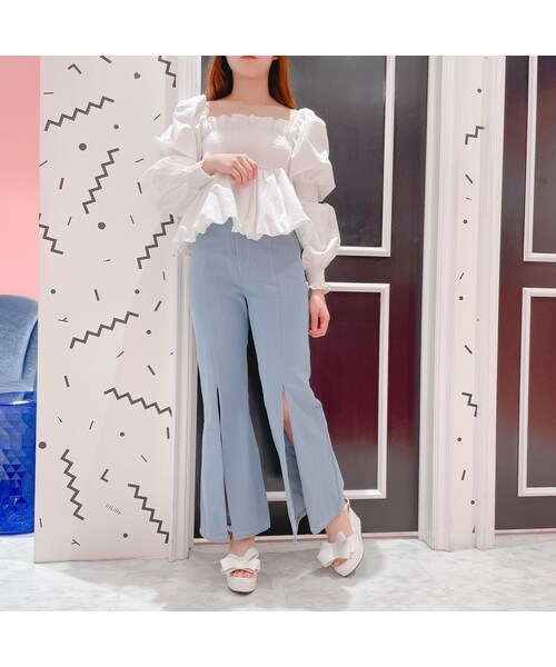 lilLilly(リルリリー)の「スカラップデニムパンツ【2022S/S】(パンツ・レディース・LT BLUE/S/LT BLUE/M/BLUE/S/BLUE/M/BLACK/S/BLACK/M)」の12枚目の写真