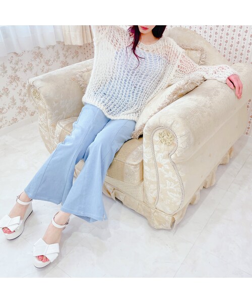 lilLilly(リルリリー)の「スカラップデニムパンツ【2022S/S】(パンツ・レディース・LT BLUE/S/LT BLUE/M/BLUE/S/BLUE/M/BLACK/S/BLACK/M)」の5枚目の写真