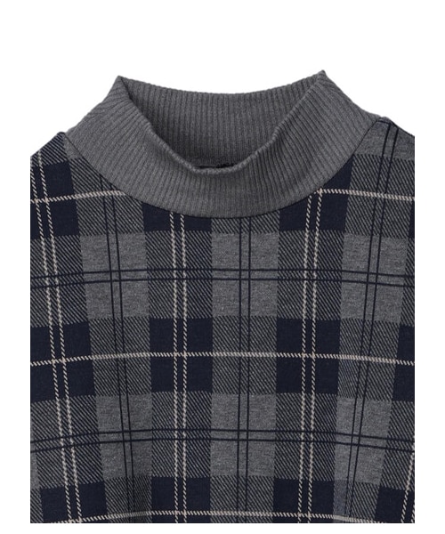 Green　Parks（グリーンパークス）の「・SUGAR SPOON リブキリカエチェックワンピース（ワンピース/ドレス・アイボリー/ピンク/ネイビー・F）」の4枚目の写真