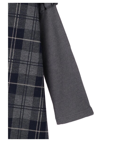 Green　Parks（グリーンパークス）の「・SUGAR SPOON リブキリカエチェックワンピース（ワンピース/ドレス・アイボリー/ピンク/ネイビー・F）」の5枚目の写真