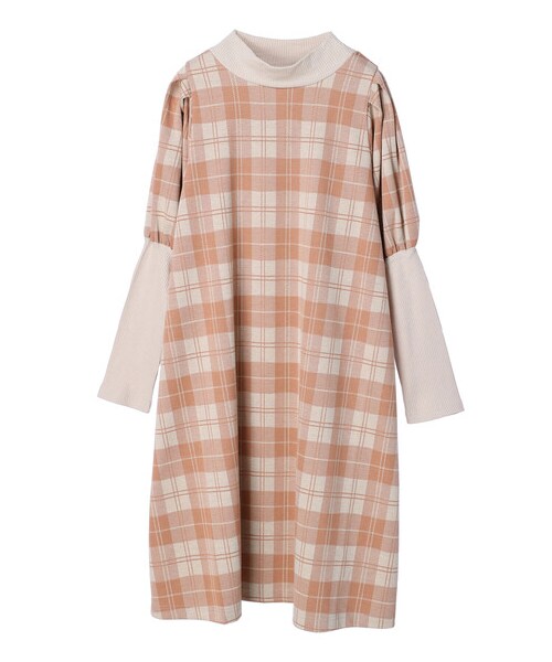 Green　Parks（グリーンパークス）の「・SUGAR SPOON リブキリカエチェックワンピース（ワンピース/ドレス・アイボリー/ピンク/ネイビー・F）」の11枚目の写真