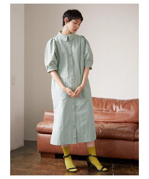 Green　Parks（グリーンパークス）の「【予約】armonia.衿付き前ボタンワンピース（ワンピース/ドレス・オフホワイト/サックスブルー/ブルー・F）」の19枚目の写真
