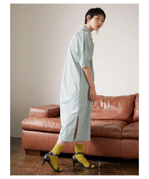 Green　Parks（グリーンパークス）の「【予約】armonia.衿付き前ボタンワンピース（ワンピース/ドレス・オフホワイト/サックスブルー/ブルー・F）」の20枚目の写真