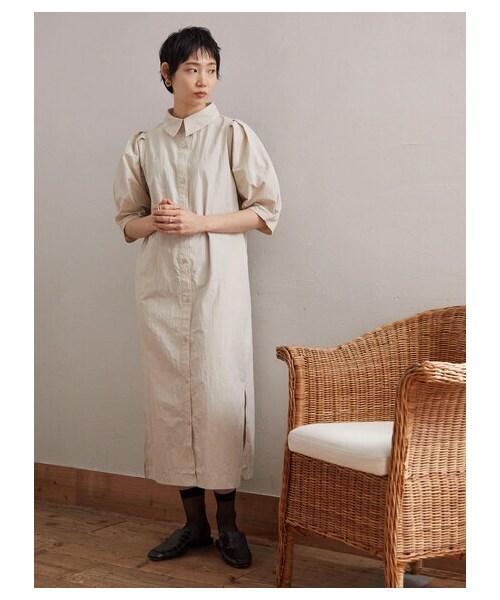 Green　Parks（グリーンパークス）の「【予約】armonia.衿付き前ボタンワンピース（ワンピース/ドレス・オフホワイト/サックスブルー/ブルー・F）」の10枚目の写真