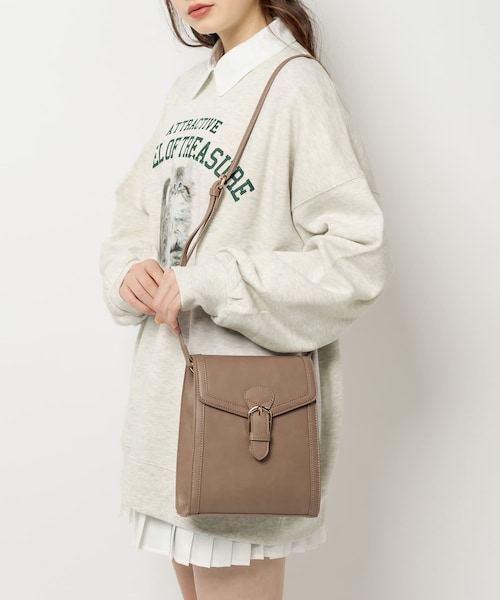 OLIVE des OLIVE（オリーブデオリーブ）の「トリミングショルダーバッグ（ショルダーバッグ・レディース・ブラック/アイボリー/ライトベージュ/ベージュ系その他・FREE）」の3枚目の写真