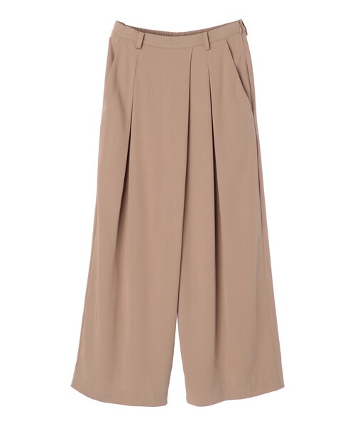 YECCA VECCA(イェッカヴェッカ)の「タックデザインワイドパンツ(パンツ・ブラック/ベージュ/グレーベージュ/パープル・F)」の12枚目の写真