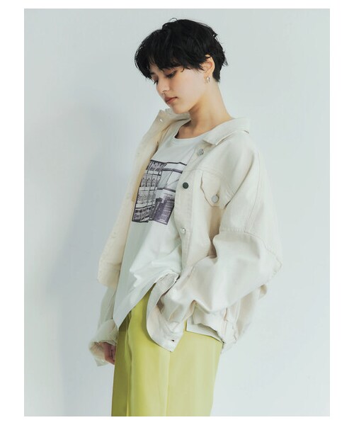 YECCA VECCA（イェッカヴェッカ）の「袖切替Gジャン2（ジャケット/アウター・アイボリー・F）」の6枚目の写真