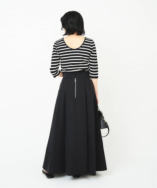 【美品】HARDYNOIR × 福田麻琴 64クロスタックフレアスカート36 美品】HARDYNOIR × 福田麻琴 64クロスタックフレアスカート36