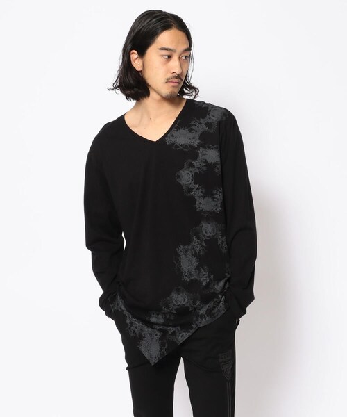 KMRii/ケムリ/Magnolia Slash Cut/LS Tシャツ